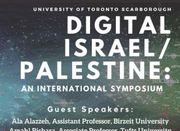Poster featuring the Digital Israel Palestine conference